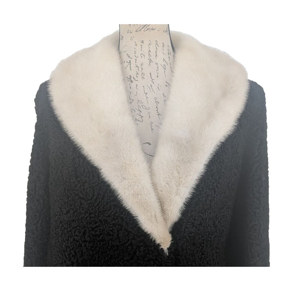 PERSIAN LAMB Coat 42" Bust Black Beautiful Collar WINDCREST for WINKLEMANS VTG
